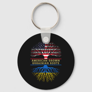 American Grown Ukrainian Roots America Ukraine Tre Key Ring