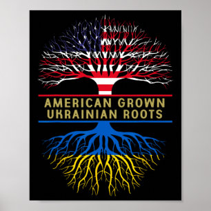 American Grown Ukrainian Roots America Ukraine Tre Poster