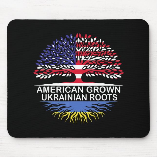American Grown Ukrainian Roots Ukraine Flag  Mouse Pad (Front)