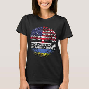 American Grown Ukrainian Roots Ukraine Flag  T-Shirt