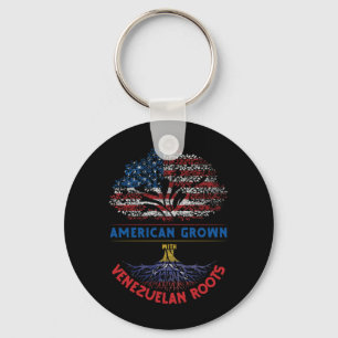 American Grown  Venezuelan Roots Flag Venezuela Key Ring