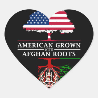 American Grown with Afghan Roots Afghanistan Heart Sticker