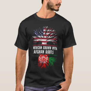 American Grown with Afghan Roots USA Flag T-Shirt