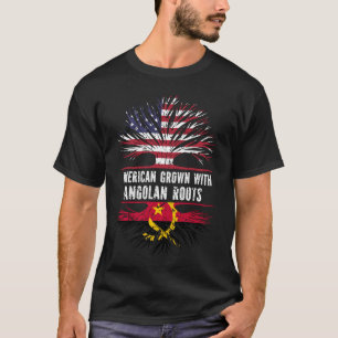 American Grown with Angolan Roots USA Flag T-Shirt