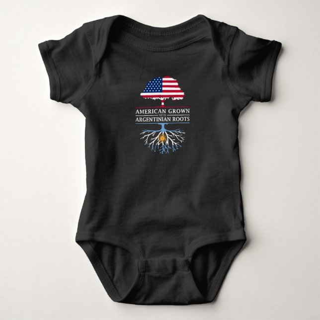 American Grown with Argentine Roots   Argentina Baby Bodysuit (Front)