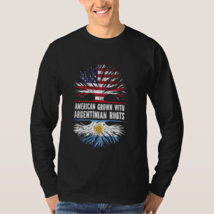 American Grown With Argentinian Roots Usa Flag Arg T-Shirt