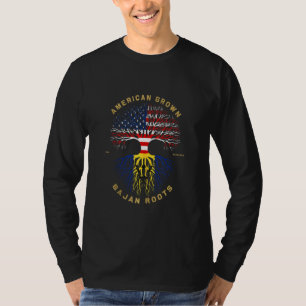 American Grown With Bajan Roots Tree Usa Flag Uniq T-Shirt