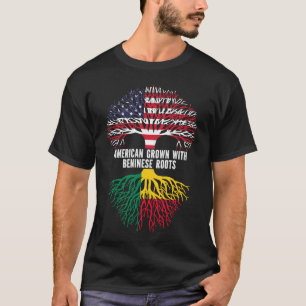 American Grown with Beninese Roots USA Flag T-Shirt
