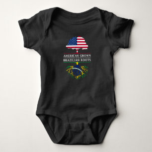 American Grown with Brazilian Roots   Brazil Baby Bodysuit