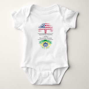 American Grown With Brazilian Roots Great Gift Baby Bodysuit