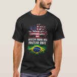 American Grown With Brazilian Roots USA Flag Brazi T-Shirt<br><div class="desc">Funny heritage Brazilian Brazil USA Flag pride gifts Patriotic tshirt. Great for kids, mum, dad, brother, sister, son, daughter, boys, girls, family, husband, wife, friend, grandma, grandpa love sports team fan.Great Immigrants Grown with tree Root t shirt for Birthday bday christmas thanksgiving Halloween hanukkah Fourth 4th of July. Complete your...</div>