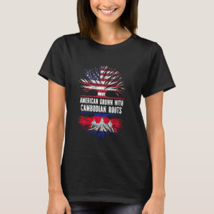 American Grown With Cambodian Usa Flag Cambodia T-Shirt