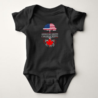 American Grown with Canadian Roots   Canada Design Baby Bodysuit