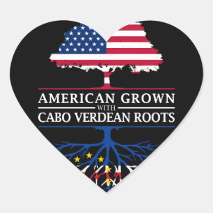 American Grown with Cape Verdean Roots   Cabo Heart Sticker