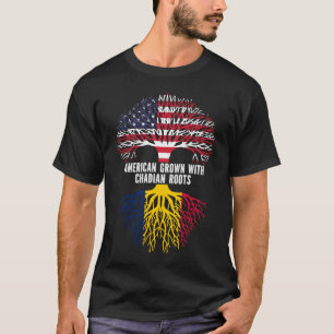 American Grown with Chadian Roots USA Flag T-Shirt