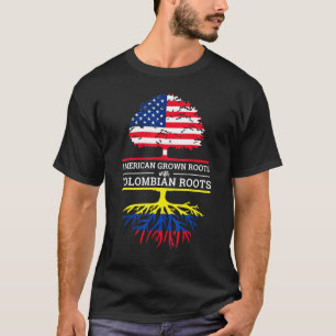 American Grown With Colombian Roots Usa Flag Tree T-Shirt