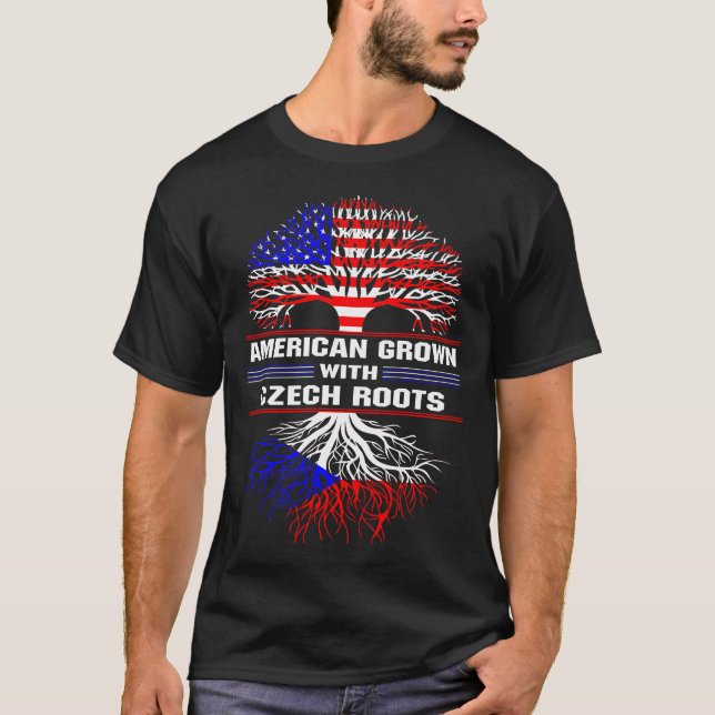 American Grown with Czech Roots T-Shirt (Front)