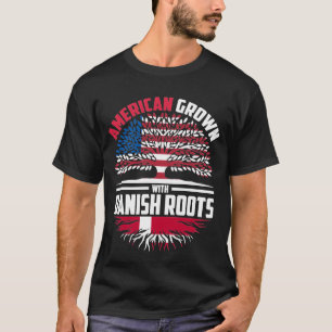 American Grown With Danish Roots Denmark Flag Fami T-Shirt