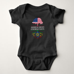 American Grown with Ethiopian Roots   Ethiopia Baby Bodysuit