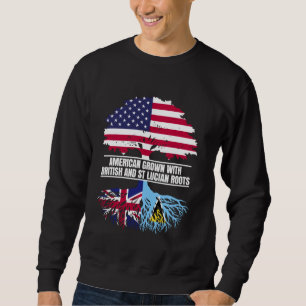 American Grown with Flag Heritage British St Lucia Sweatshirt