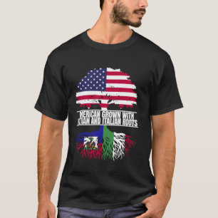 American Grown with Flag Heritage Haitian Italian  T-Shirt