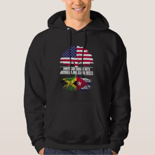 American Grown with Flag Heritage Jamaican Cuban R Hoodie