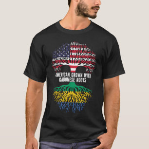 American Grown with Gabonese Roots USA Flag T-Shirt