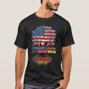 American Grown With Germany Roots Usa & German Fla T-Shirt