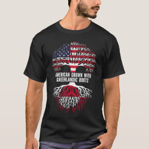 American Grown with Greenlandic Roots USA Flag T-Shirt