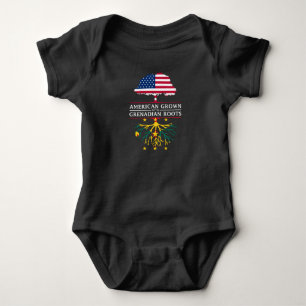 American Grown with Grenadian Roots   Grenada Baby Bodysuit