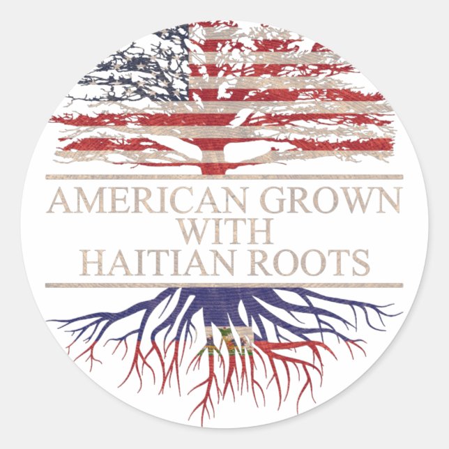 American grown with haitian roots classic round sticker (Front)
