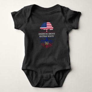 American Grown with Haitian Roots   Haiti Design Baby Bodysuit