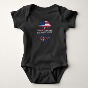 American Grown with Icelandic Roots   Iceland Baby Bodysuit