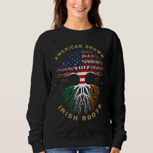 American Grown With Irish Roots Tree USA Flag Uniq Sweatshirt