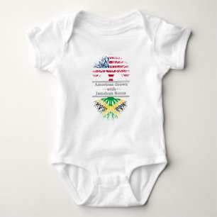 American Grown With Jamaican Roots Great Gift Baby Bodysuit