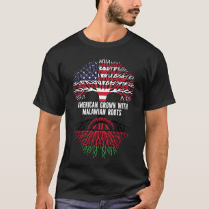 American Grown with Malawian Roots USA Flag T-Shirt