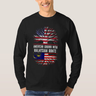 American Grown With Malaysian Roots Usa Flag Malay T-Shirt