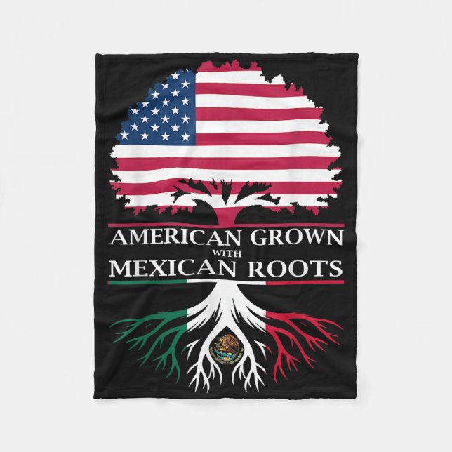American Grown With Mexican Roots  Fleece Blanket (Front)