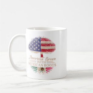 American Grown With Mexican Roots Half American Fl Coffee Mug