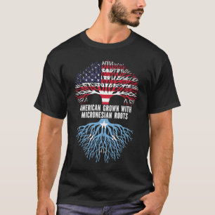 American Grown with Micronesian Roots USA Flag T-Shirt