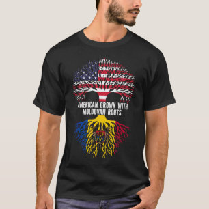 American Grown with Moldovan Roots USA Flag T-Shirt