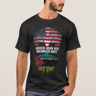 American Grown with Mozambican Roots USA Flag T-Shirt