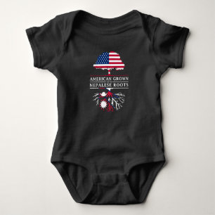American Grown with Nepalese Roots Nepal Design Baby Bodysuit