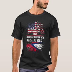 American Grown With Nepalese Roots Usa Flag Nepal T-Shirt