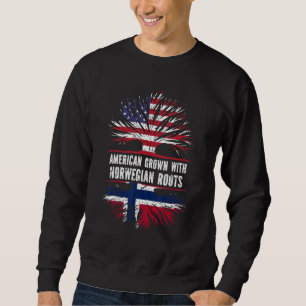American Grown With Norwegian Roots Usa Flag Norwa Sweatshirt