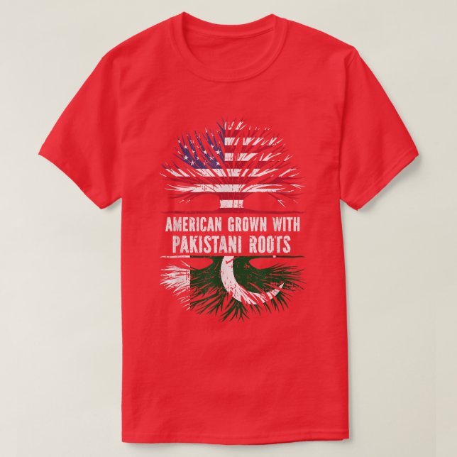 American Grown With Pakistani Roots Usa Flag Pakis T-Shirt (Design Front)