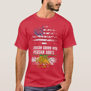 American Grown with Persian Roots USA Flag Persia T-Shirt