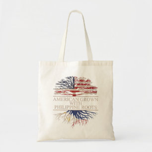 American grown with philippine roots tote bag
