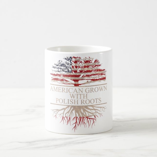 American grown with polish roots coffee mug (Center)