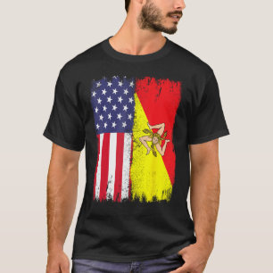 American Grown with Sicilian Roots  Sicily Malta T-Shirt